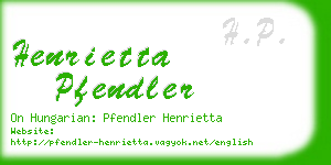 henrietta pfendler business card